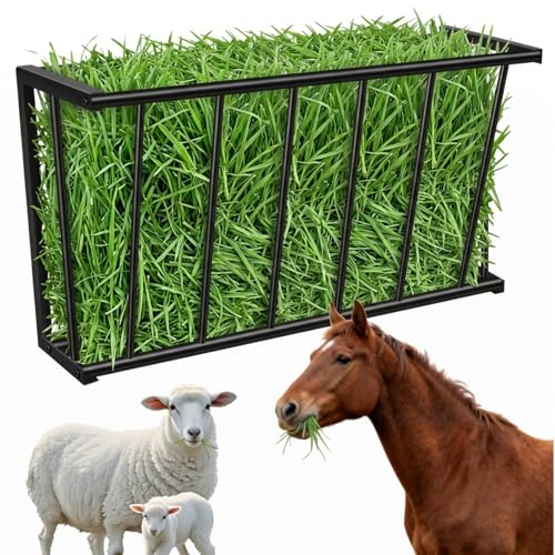 20'' Metal Wall Mount Hay Feeder, 15 Gallon Livestock Feeder for Goats Horses Cattle, Indoor/Outdoor Hay Rack Blanket Holder - size: 20 Inch