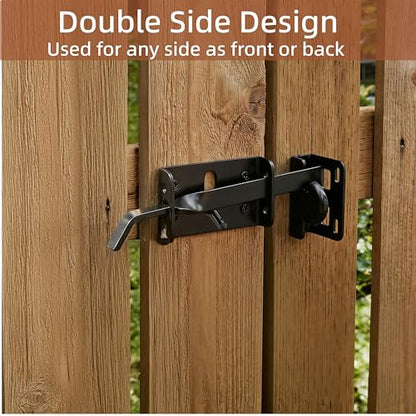 WRINGKIT Heavy Duty Thumb Latch, Self Locking Gate Latch for Wooden Fence, Double-Sided Fence Latch Hardware Kit with 9" Handle, Door Lock Latch for Vinyl Fences, Outdoor Gate, Farm, Garden