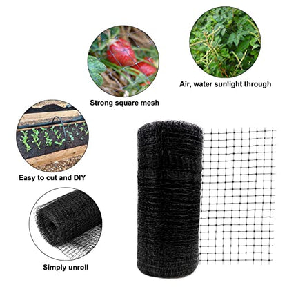 KLEWEE Bird Netting, 7.5 x 25 FT Heavy Plastic Duty Garden Netting to Protect Fruit Trees, Plants and Vegetables Against Birds, Deer, Squirrels and Other Animals - size: 7.5 x 25 FT