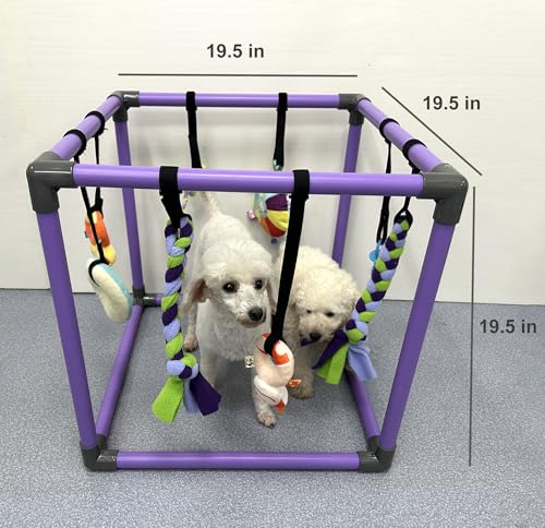 DOZZOPET Puppy Play Gym for Small Dogs with 8 Hanging Toys, Jungle Playground with Interactive Funny Enrichment Toys to Keep Them Busy