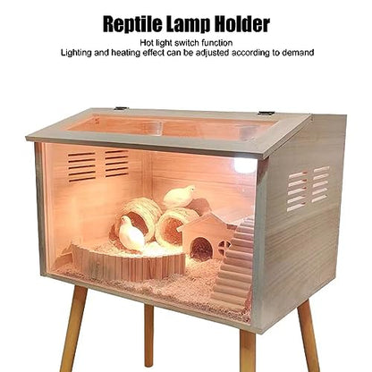 Reptile Ceramic Heat Lamp Holder, Light Fixture Holder E27 Socket High Temperature Proof, Easy Installation, Universal Usage for Tortoise (US Plug 120V)