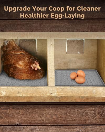 Washable & Reusable Nesting Pads for Chicken Coop - 4Pcs Chicken Nest Mats - Durable 12"x 12" Plastic Nest Box Pads for Egg Laying Hens (Soft, Easy Clean, Premium) - color: Gray-4pcs