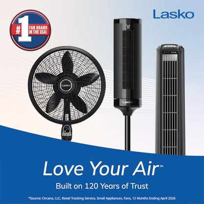 Lasko High Velocity Portable Utility Fan - Adjustable Air Mover Blower Fan for Bedroom, Office Desk, Garage, and Home - With 2 Outlets 120V - 3 Speeds - U12104 - 12" Tall - Black