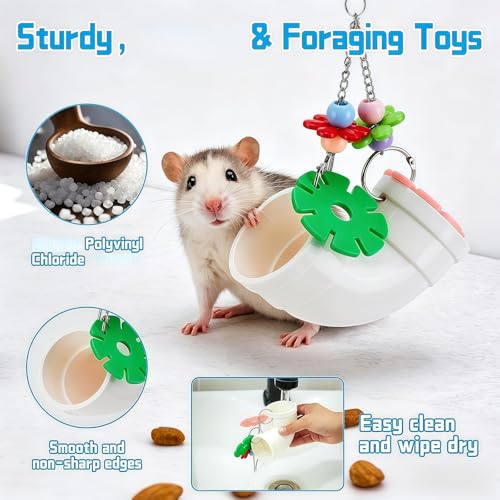 Interaction Foraging Toy for Parrots and Small Pet Stimulates Natural Behavior with Easy Hanging Design Enrichment Bird Exercise