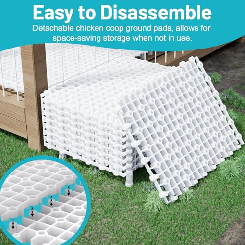 Chicken Coop Ground Pad, 9 PCS Floor Pads for Chicken, Free to Splice Ground Pads for Chicken Coops, Chicken Coop Accessories, Keep Coops Tidy & Dry, Easy to Clean