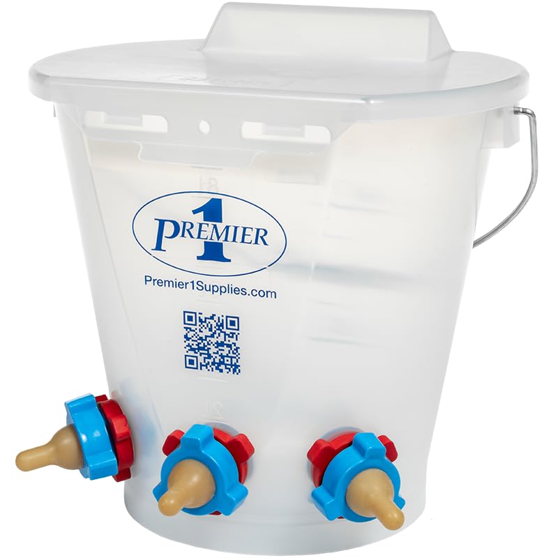 Premier 1 Lamb 'N' Goat Kid Prima Orphan Feeding Bucket (2 Gallon Round - 3 Holes) - size: 2 Gallon Round - 3 Holes