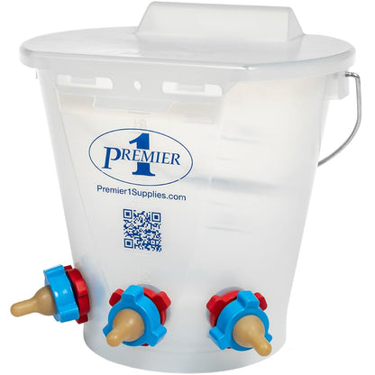 Premier 1 Lamb 'N' Goat Kid Prima Orphan Feeding Bucket (2 Gallon Round - 3 Holes) - size: 2 Gallon Round - 3 Holes