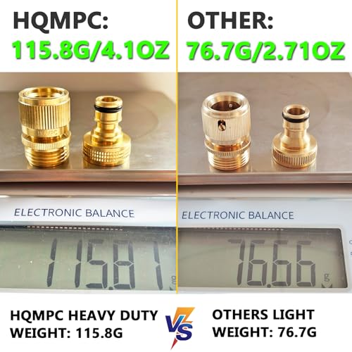 HQMPC Garden Hose Quick Connect Solid Brass Quick Connector Garden Hose Fitting Water Hose Connectors 3/4 inch GHT (2SETS) - size: 2 Sets
