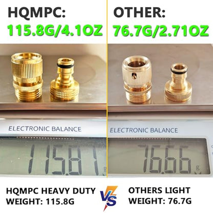 HQMPC Garden Hose Quick Connect Solid Brass Quick Connector Garden Hose Fitting Water Hose Connectors 3/4 inch GHT (2SETS) - size: 2 Sets