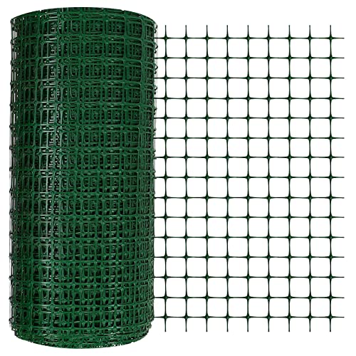 Preboun 2 x 164 ft Plastic Mesh Fence Plastic Safety Fence Roll Reusable Animal Construction Barrier Netting Temporary Pool Fencing Snow Fences for Construction Animal Garden Fencing(Green) - color: Green, size: 2 x 164 ft