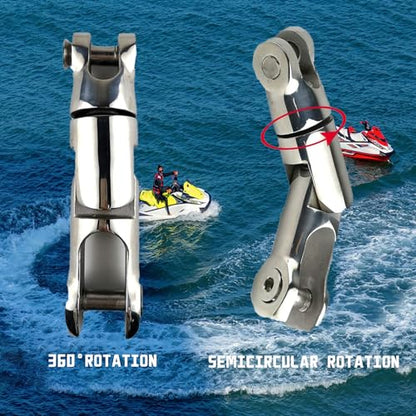 Duty 316 Stainless Steel Multi-Directional Double Anchor Swivel Connector(1/4"-5/16" 3/8"-1/2") - size: 3/8"-1/2"