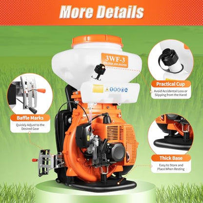 41CC Backpack Fogger Sprayer, 3.7gal Gas Powered Mist Blower 2.13kW Agricultural Mister Duster System with 2-Stroke Motor & Tank for Gardening & Farming 15.4 * 12.8 * 27.6in