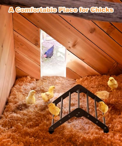 Koutemie Adjustable Chicken Perch for Coop, Heavy-Duty Metal Chick Roosting Bar for Brooder, Baby Chicks Stand Toy Training Perches for Bird Parrot Hens Macaw, Black
