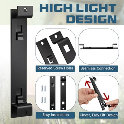 Blulu 2 Sets Bird House Hanger Bracket Stable Rust Proof Galvanized Steel Mounting Bracket for Securing Bird Houses Nesting Boxes Feeders, Quickly Remove for Cleaning (Black) - color: Black