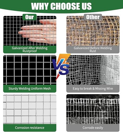 Hardware Cloth 1/4 Hot Dip Galvanized Wire Mesh Roll 23 GA Building&House Repaird Wire Fence Mesh - for DIY, Coops, Rabbit,Snake Fences, DIY Crafting,Plants Protective& Screen Mesh Silver - color: Silver(16IN*10FT-1/4)