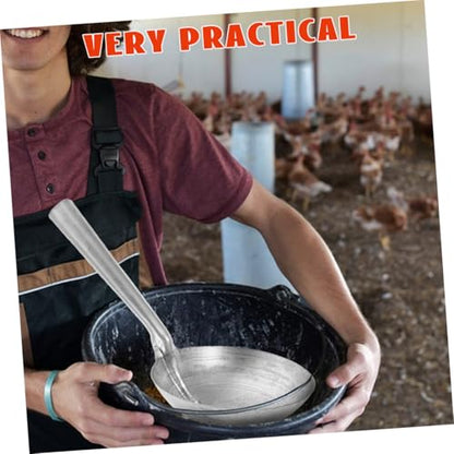 Iron Ladle Scoop for Feeding and Watering Heavy Duty Spoon Ergonomic Handle for Farm and Garden and Reusable Cooking Utensil for Livestock and Plants