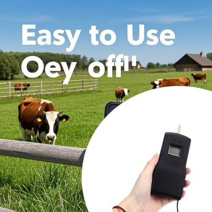 Electric Fence Voltage Tester Portable Digital Voltmeter Voltage Testing for Farm Garden (Black)