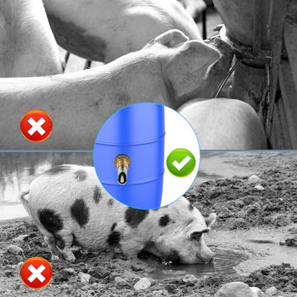 4PCS Pig Waterer Nipple, Automatic Pig Nipple Water Drinker for Barrel Kit, Stainless Steel Hog Water Drinker Feeder with Brass Water Tank Connectors Kit for Pig Goats Swine Piglets Drinking - color: Coppery-4 Pcs
