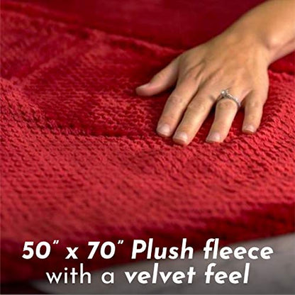 PediPocket Patented Foot Pocket Blanket – 50” x 70” with 20” Deep Foot Pocket, Plush Velvety Fleece Blanket, Everyday Luxurious Comfort, Machine Washable,Gift Idea – Black Cherry (Non-Electric) - color: Black Cherry