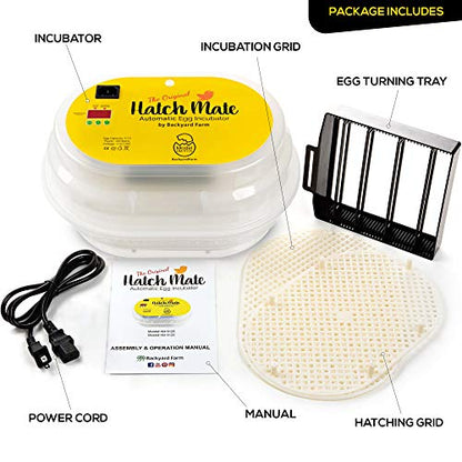HatchMate™ Egg Incubator with Automatic Egg Turning and Humidity. Small & Portable for Hatching 9-12 Eggs. Hatch Chickens Quail Duck Turkey Parakeet & More