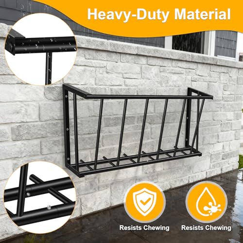 Wall Mount Hay Rack, 30" Steel Hay Feeder& Blanket Holder,20 Gallon Capacity Livestock Feeder for Goats, Sheep and Storage