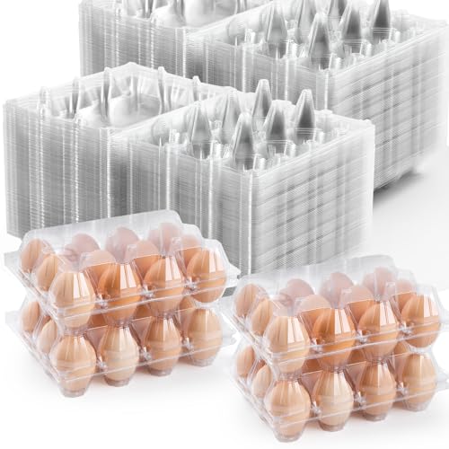 120 Pack Egg Cartons Cheap Bulk 12 Count, 1 Dozen Clear Empty Egg Cartons for Chicken Eggs, Plastic Egg Holder Egg Container for Family,Chicken Farm and Markets - Medium Egg Cartons Reusable - size: 120P3×4