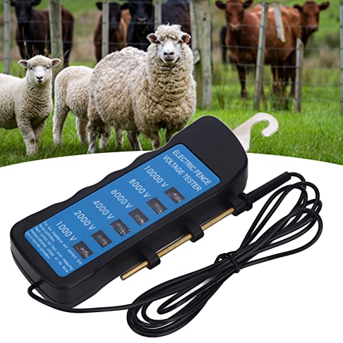 Electric Fence Voltage, Schrikdraad Sr Digital Electrical Fence Neon Fence Voltage Meter, 10000V Fault Farming Equipment, Electric Tool, Electric Fee Sr with 6Pcs for Farm