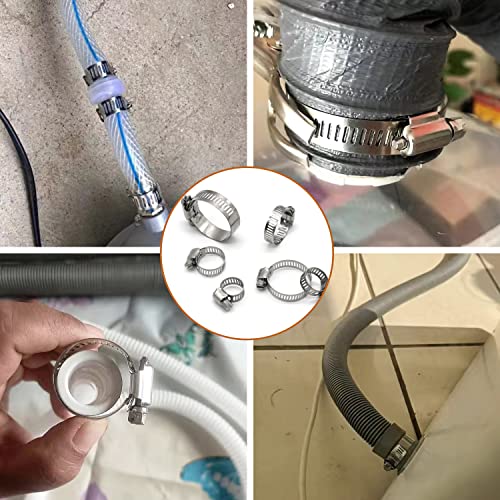 ZIPCCI Hose Clamp, 80 Pack Stainless Steel Hose Clamps Worm Gear Fuel Line Pipe Clamps, 13-19mm (1/2-3/4 inch) - size: 13-19mm (5/8inch)