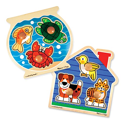 Melissa & Doug Animals Jumbo Knob Wooden Puzzles Set - Fish and Pets - style: Fish & Pets