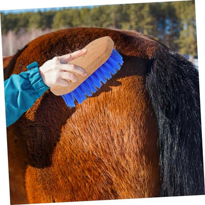 Balacoo Horse Grooming Brush with Hard Bristles Ergonomic Non Slip Handle for Cattle and Horses Body for Shedding Cleaning and Massaging Suitable and Multiple Livestock Care