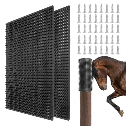 Cattle Scratching Brush – Itch and Hair Moving, Pack of 2 Pieces of Post and Scratching Pad | For Cattle, Dog, Sheep, Farm, Barn, Stable, Grass - size: Pequeño