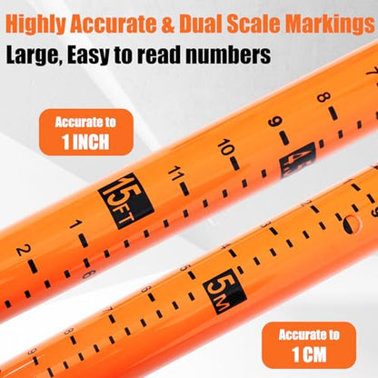 Load Height Measuring Stick,15 FT Sturdy Fiberglass Truck Height Stick with Adjustable Pole, Truck Height Measuring Stick with Carrying Bag, Height Stick for Trucks, Car Haulers