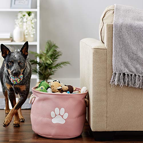 Bone Dry Pet Storage Collection Collapsible Bin, Rose, Medium Round - color: Rose, size: Medium Round