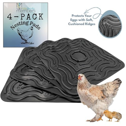 Reusable Silicone Chicken Nesting Box Pads 12x12 in – Washable Coop Liners, Cushioned Anti-Roll Egg Mats, Easy Clean, Cut-to-Fit, Long-Lasting 4-Pack - size: 4 Pack