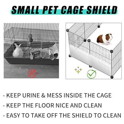 Oncpcare 12 Pack Pet Plastic Cage Liner Protection 14'' x 6'' Rabbit Cage Urine Guard Clear Cage Edge Liner Guinea Pig Side Lining Small Animal Cage Accessories - Keep Litter in The Cage
