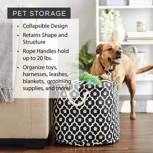 Bone Dry Pet Storage Collection Collapsible Bin, Medium Round, Gray - color: Gray, size: Medium Round