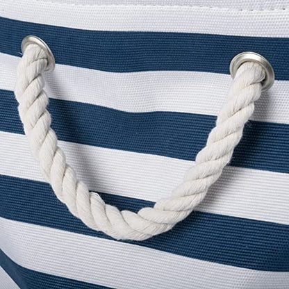 Bone Dry Pet Storage Collection Striped Paw Patch Bin, Small Round, Navy - color: Navy, size: Small Round
