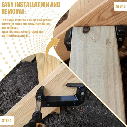 Heavy Duty Poultry Roost Bar Mount Brackets (2Pack) Includes Screws for Chicken Coops & Turkey Houses Easy Install/Remove Perch Holder for 2x3 Flat Lumber Durable Black Design (4pcs 2x3) - size: 4pcs 2x3"