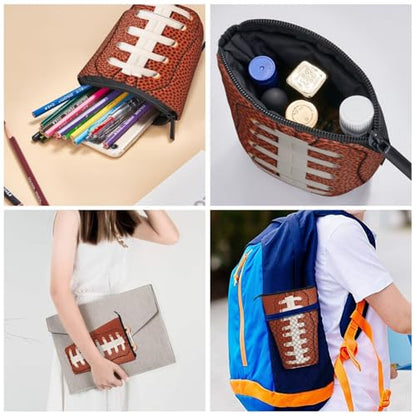 Football Kids Standing Pencil Case Girls Boys Telescopic Stationary Pouch with Zipper Large Capacity Stand up Pen Bag Portable Makeup Holder for Children School Students Office Supplies - color: Football