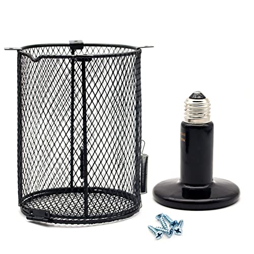 Reptile Lampshade Anti-Scald Heating Lamp Guard 100W 100W Ceramic Lamp & Heater Guard for L Lizards Spider Scorpion Protection