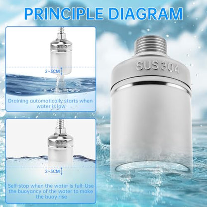 2 Pack Water Float Valve,1/2" to 3/4'' 1'' 304 Stainless Steel Fully Automatic Water Level Controller Float Valve