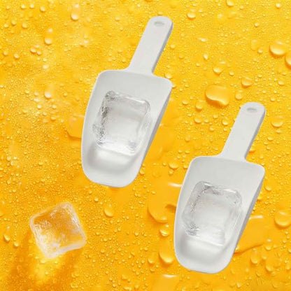 2Pcs Plastic Ice Scoop, Kitchen Scooper for Ice Maker, Ice Bucket, Bar, Freezer, Pet Food, Candy, Coffee Beans, Utility Food Scoop for Home, Party, Wedding, Restaurant (White) - color: White