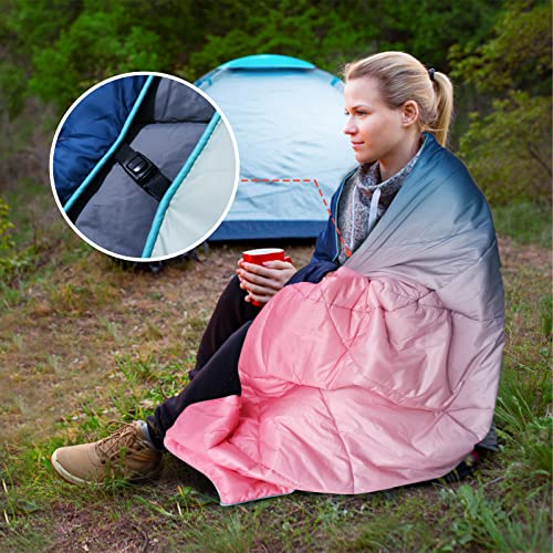 Outdoor Puffy Camping Blanket, Lightweight Down Alternative Puffy Printed Camping Large Ultra Warm Hammock Top Quilt Waterproof Blanket for Traveling Picnic Beach Party Cold Weather (Arizona Fade) - color: Arizona Fade
