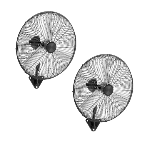 Bonnlo 30 Inch Oscillating Wall Mounted Fan, 3-Speed 10600CFM Industrial Metal Fan with Double Ball Bearing Motor & Aluminum Blades for Patio, Garage, Greenhouse & Factory, UL Listed (2 Pack) - size: 30 Inch