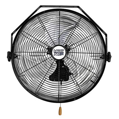 Maxx Air Wall Mount Fan | 18" Commercial Grade Fan for, Garages, Shop, Barns and Patios for Indoor Use | Easy Operation and Powerful 1,450 CFM | Residential Wall Mount - size: 18" Residential Wall Mount