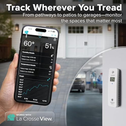 Temp Tracker Advanced Wi-Fi Alert System with the Bridge Gateway, 2 Indoor Outdoor Temperature and Humidity Sensors, an Interior Temperature and Humidity Display with Comfort Meter - size: Extra Large