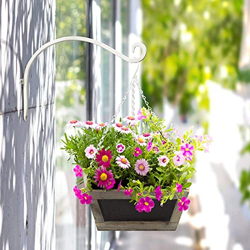 AJART White Plant Hanger Outdoor: 12-Inch Plant Hooks for Wall Indoor - Metal Plant Bracket Hook for Hanging Flower Baskets - size: 12 Inch, style: Plant Hooks White