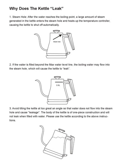 Gooseneck Electric Kettle 0.8L (27oz) - 1000W Rapid Fast Boiling Tea Kettle with Auto Shut Off & Boil-Dry Protection, Stainless Steel Leak-Proof Water Boiler for Pour Over Coffee, Black - color: Black