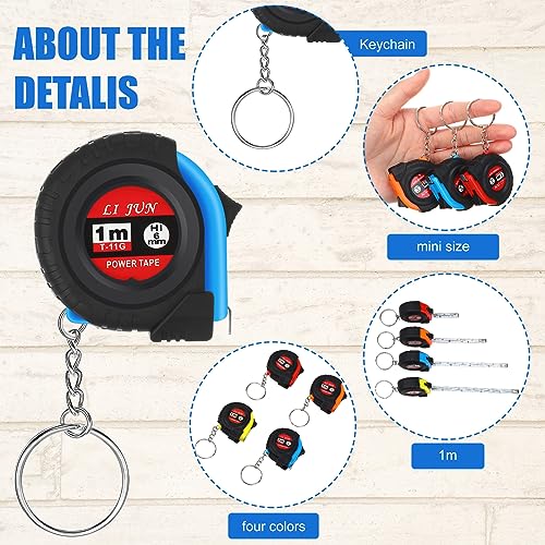 Copkim 36 Pcs Father's Day Dad Gifts Mini Tape Measure Keychain Bulk Retractable Measuring Tape with Slide Lock 3 Ft/ 1m Portable Pocket Small Tape Measure for Dad Party Favors