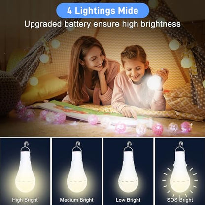 Solar Chicken Coop Light with Timer, 350LM 4 Modes Automatic Timer 2/4/6/8 Hours, USB Rechargeable, Waterproof Camping Tent Hiking Hurricane Outdoor Indoor Emergency LED Light (2)